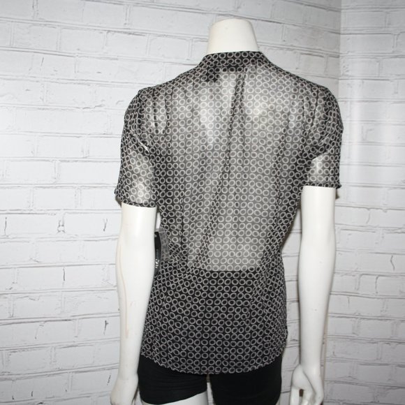 🖤🌫️📎 East 5th Sheer Blouse · Black & Gray · Size 6 - Picture 3 of 7